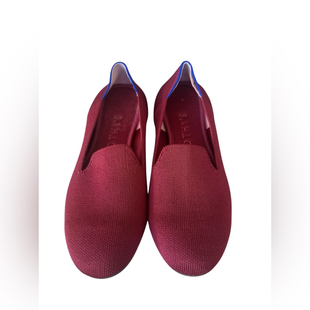 Rothy’s The Loafer In Burgundy Size 7 Rounded Toe Comfort Comfy Recycled - Picture 2 of 12